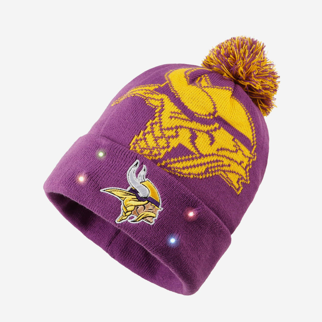 Minnesota Vikings Cropped Logo Light Up Knit Beanie FOCO - FOCO.com