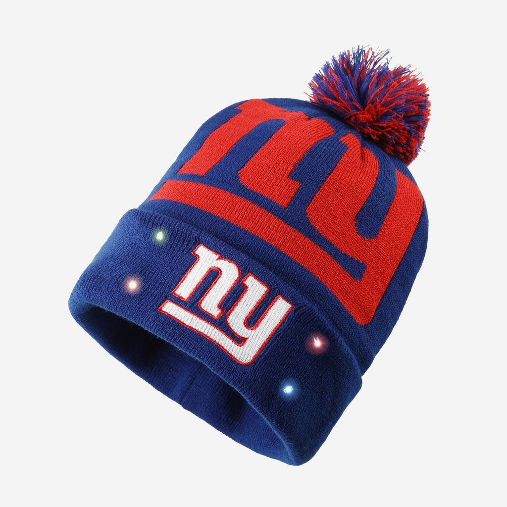 New York Giants Cropped Logo Light Up Knit Beanie FOCO - FOCO.com