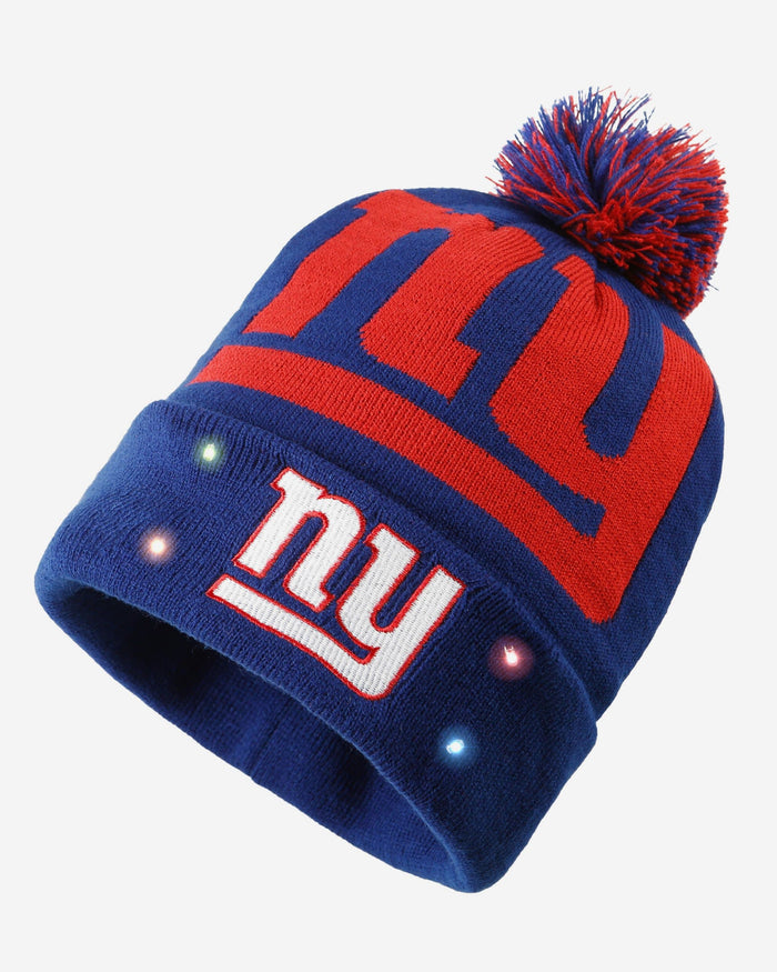 New York Giants Cropped Logo Light Up Knit Beanie FOCO - FOCO.com