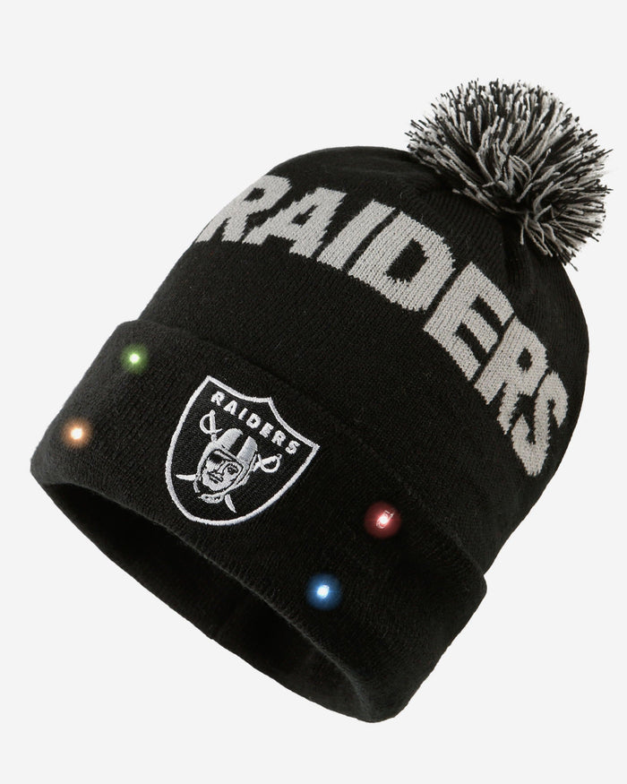 Las Vegas Raiders Cropped Logo Light Up Knit Beanie FOCO - FOCO.com