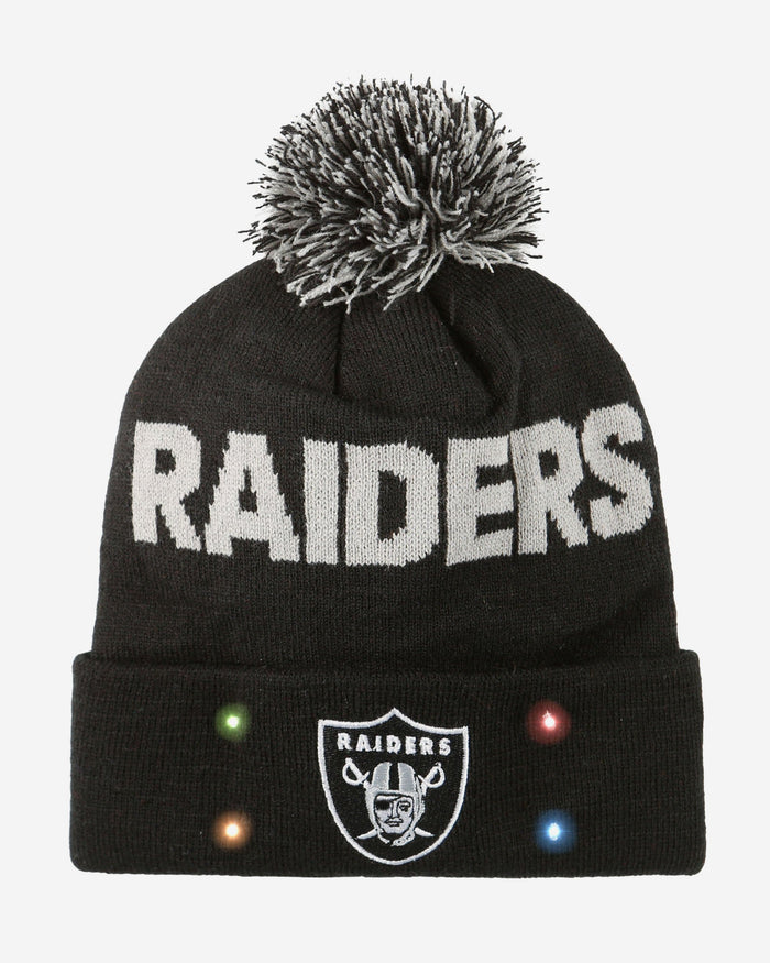 Las Vegas Raiders Cropped Logo Light Up Knit Beanie FOCO - FOCO.com