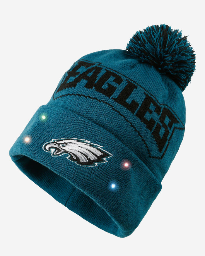 Philadelphia Eagles Cropped Logo Light Up Knit Beanie FOCO - FOCO.com
