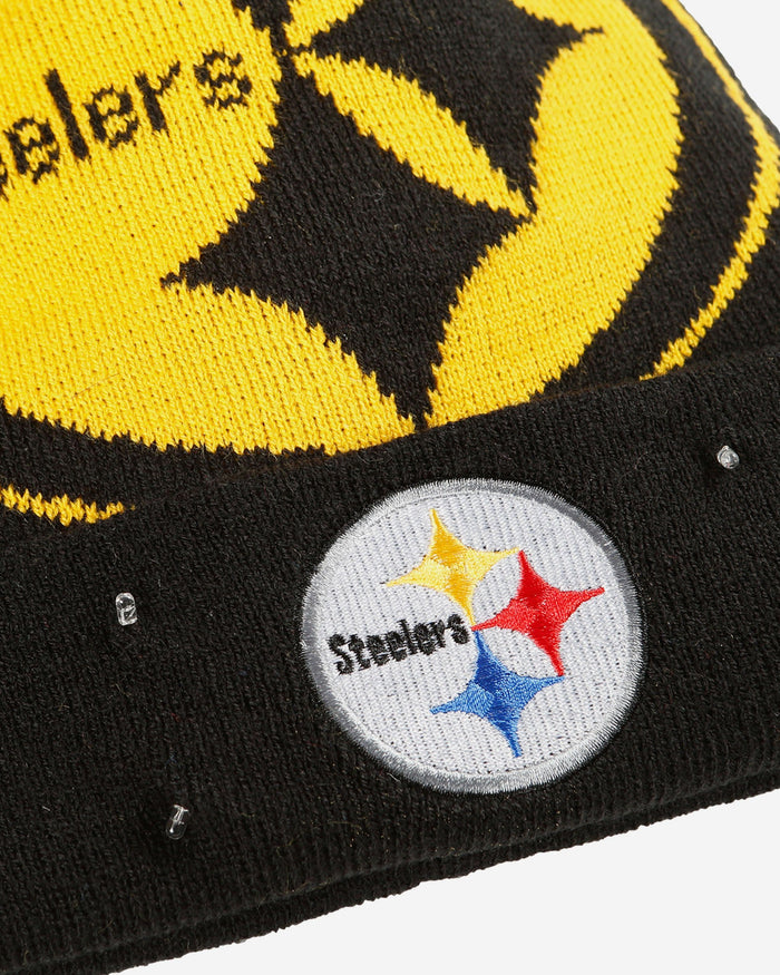 Pittsburgh Steelers Cropped Logo Light Up Knit Beanie FOCO - FOCO.com