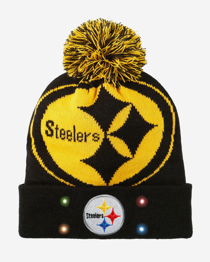 Pittsburgh Steelers Cropped Logo Light Up Knit Beanie FOCO - FOCO.com