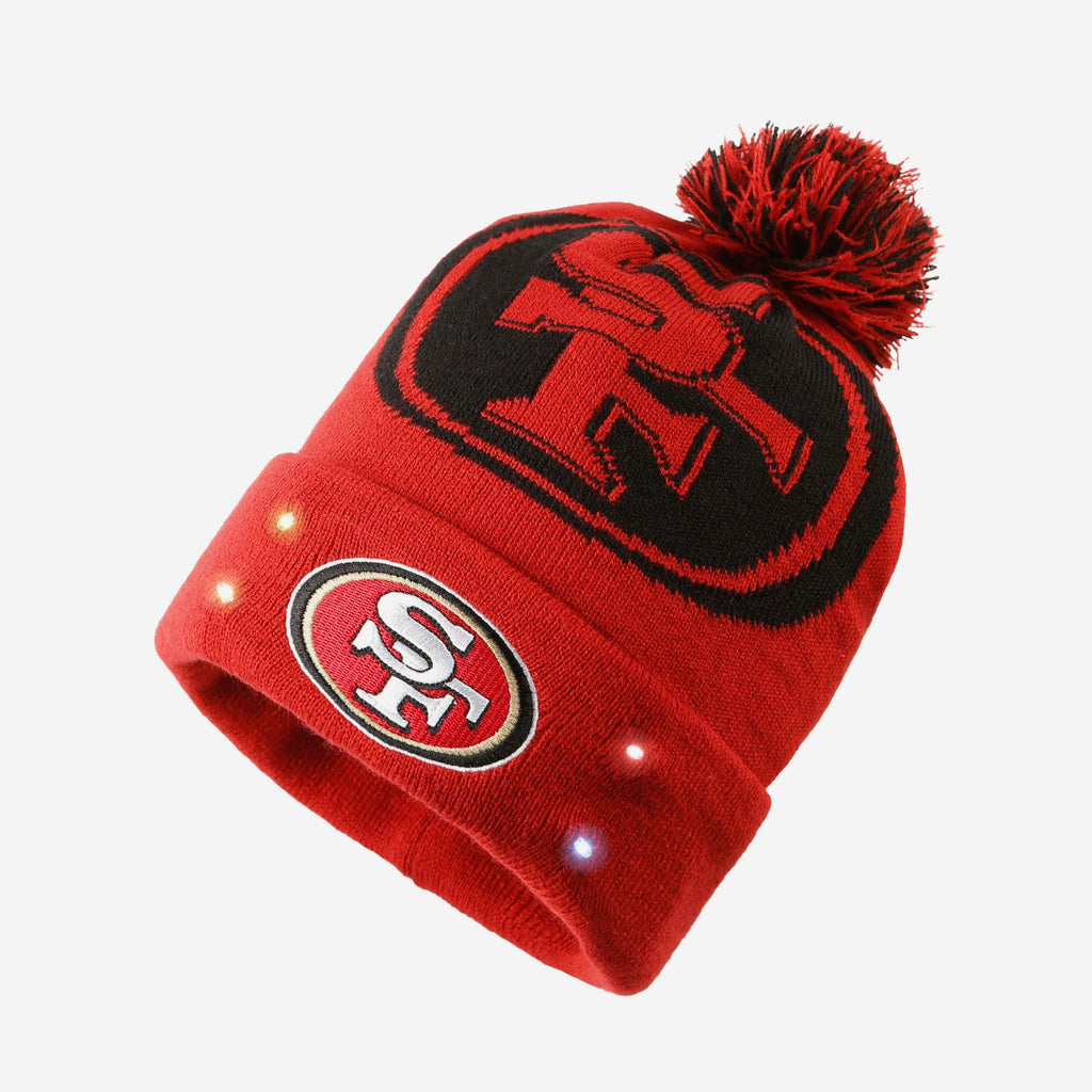 San Francisco 49ers Cropped Logo Light Up Knit Beanie FOCO - FOCO.com