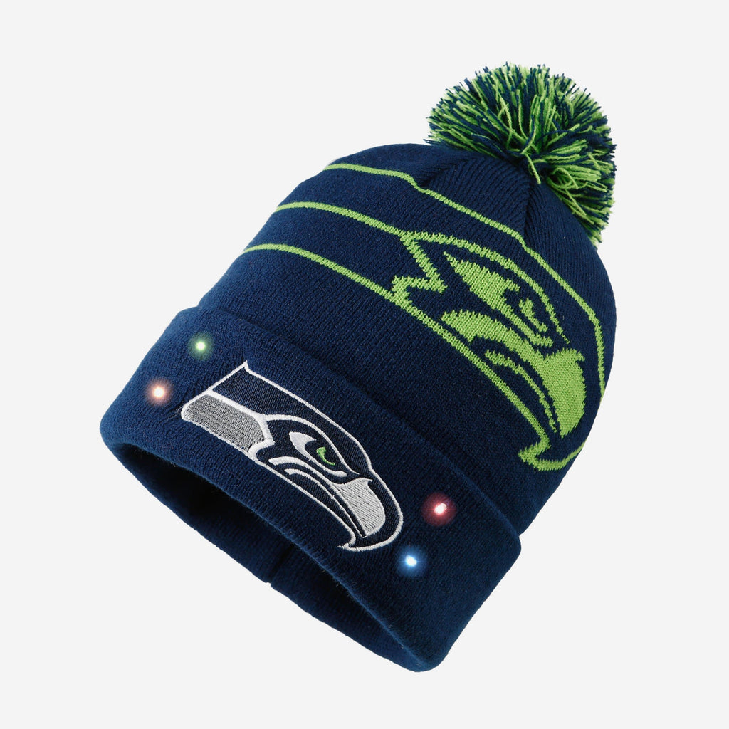 Seattle Seahawks Cropped Logo Light Up Knit Beanie FOCO - FOCO.com