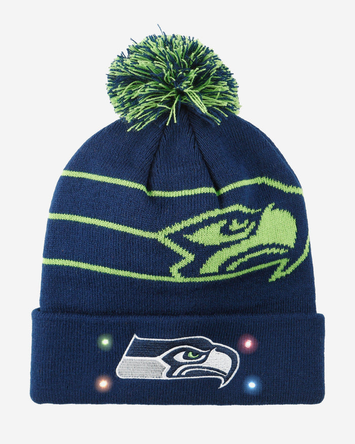 Seattle Seahawks Cropped Logo Light Up Knit Beanie FOCO - FOCO.com