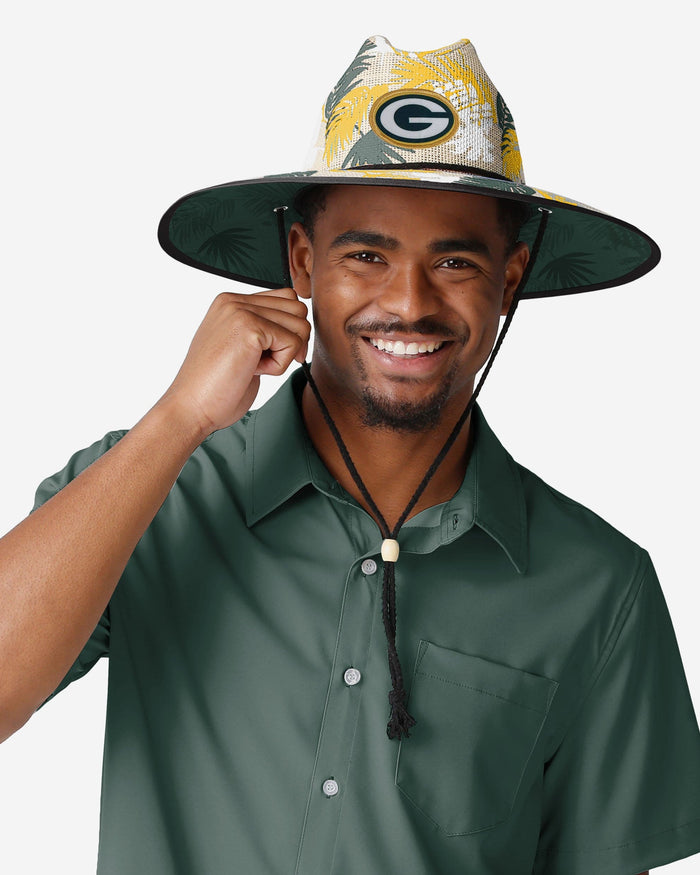Green Bay Packers Floral Printed Straw Hat FOCO - FOCO.com