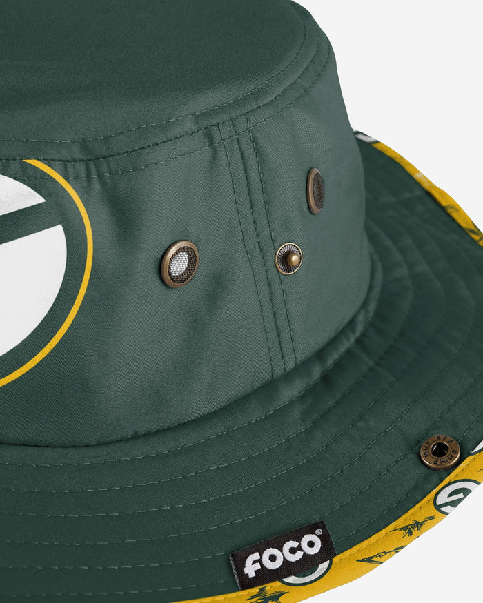 Green Bay Packers Cropped Big Logo Hybrid Boonie Hat FOCO - FOCO.com