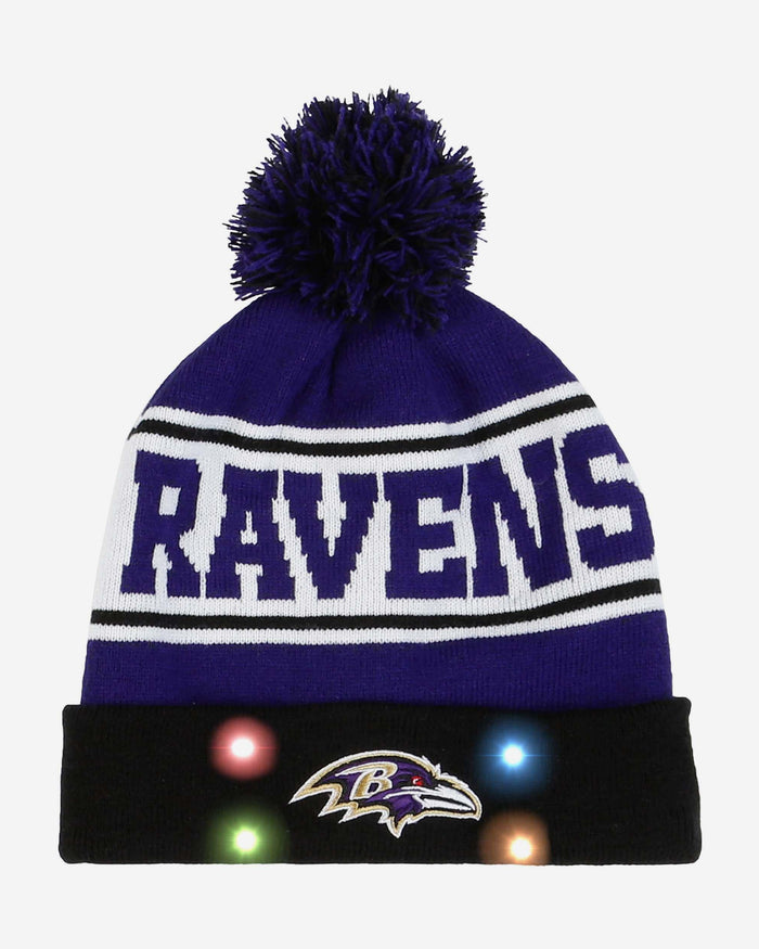 Baltimore Ravens Snow Stealer Light Up Beanie FOCO - FOCO.com