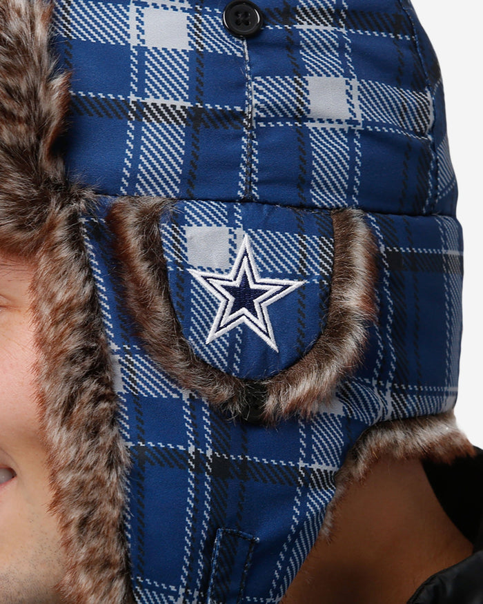 Dallas Cowboys NFL Wordmark Flannel Trapper Hat FOCO - FOCO.com