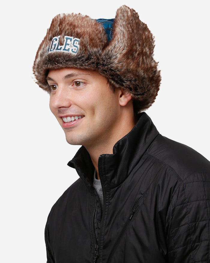 Philadelphia Eagles NFL Wordmark Flannel Trapper Hat FOCO - FOCO.com