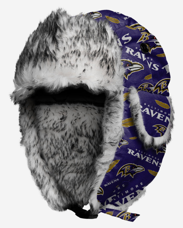 Baltimore Ravens Repeat Print Trapper Hat FOCO - FOCO.com