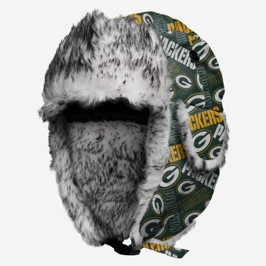 Green Bay Packers Repeat Print Trapper Hat FOCO - FOCO.com