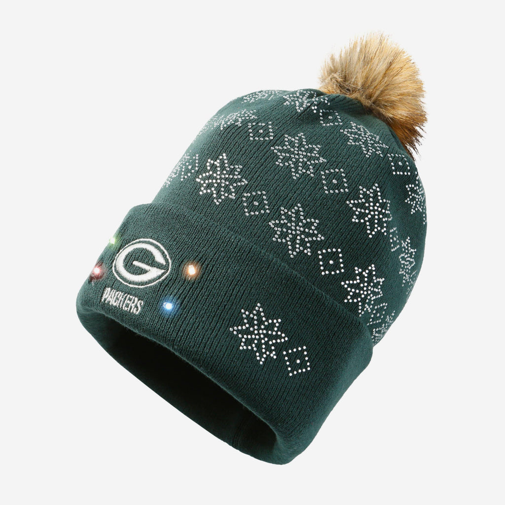 Green Bay Packers Rhinestone Light Up Beanie FOCO - FOCO.com