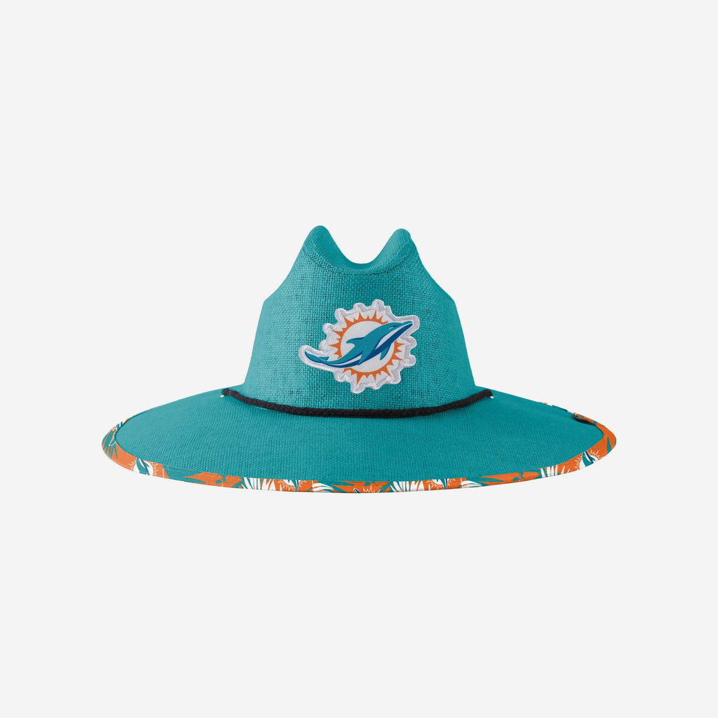 Miami Dolphins Team Color Straw Hat FOCO - FOCO.com