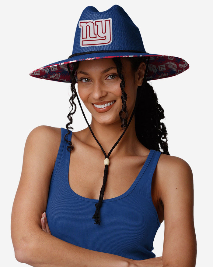 New York Giants Team Color Straw Hat FOCO - FOCO.com