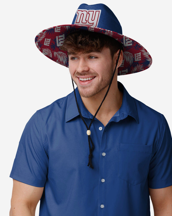 New York Giants Team Color Straw Hat FOCO - FOCO.com