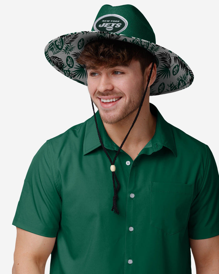 New York Jets Team Color Straw Hat FOCO - FOCO.com