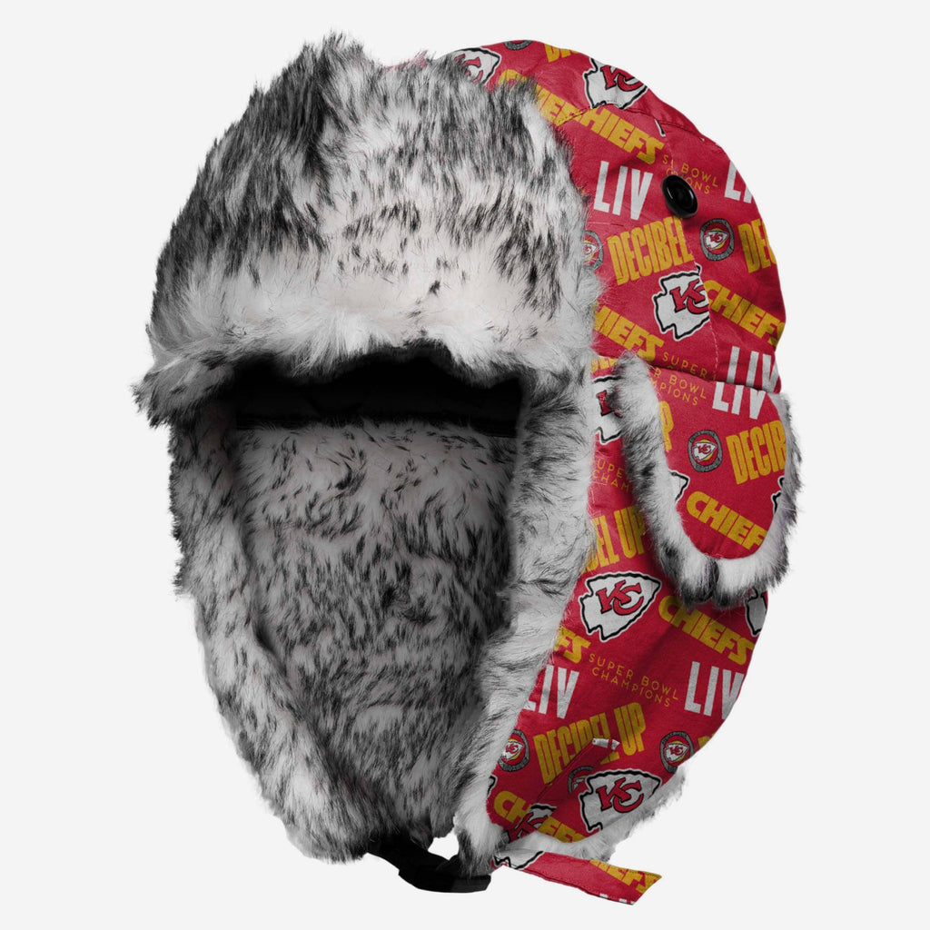 Kansas City Chiefs Super Bowl LIV Champions Trapper Hat FOCO - FOCO.com