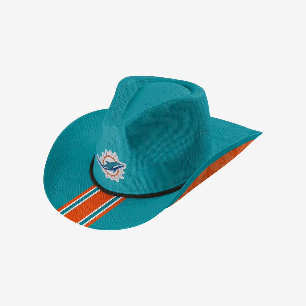 Miami Dolphins Team Stripe Cowboy Hat FOCO - FOCO.com