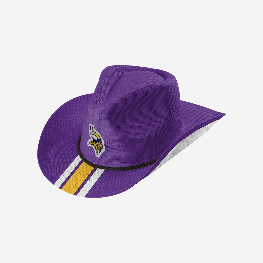Minnesota Vikings Team Stripe Cowboy Hat FOCO - FOCO.com