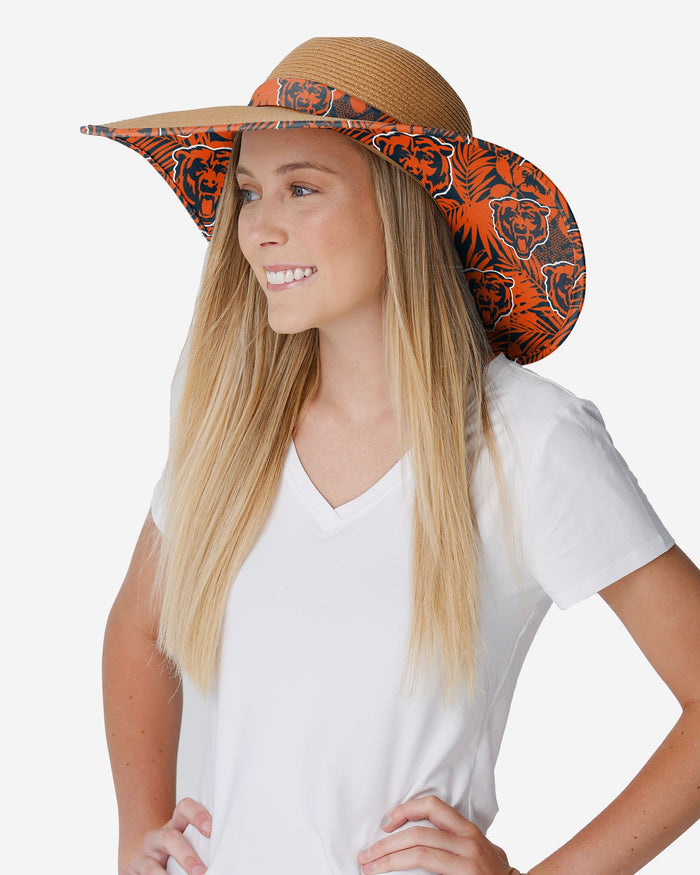 Chicago Bears Womens Floral Straw Hat FOCO - FOCO.com