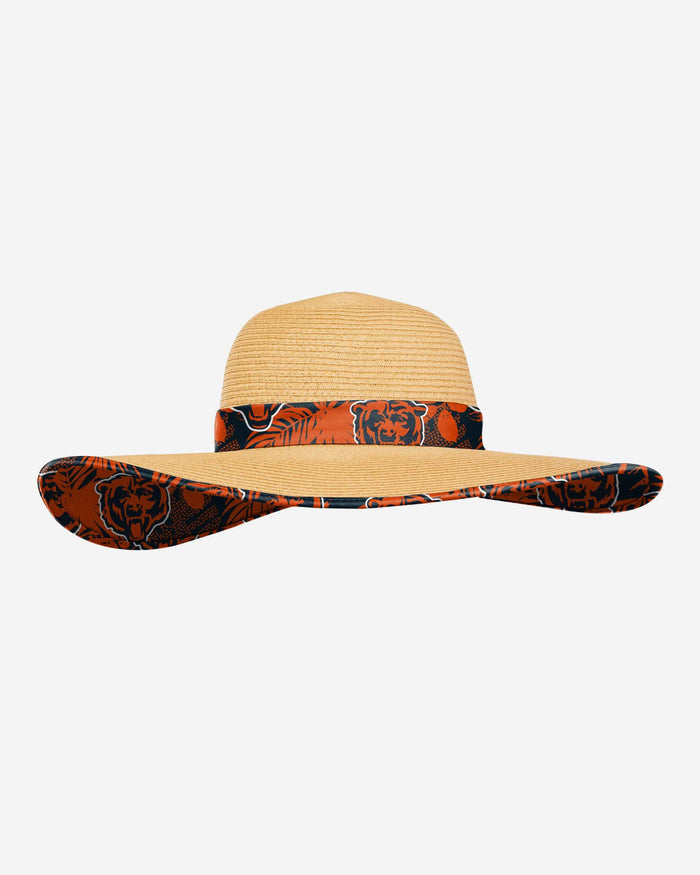 Chicago Bears Womens Floral Straw Hat FOCO - FOCO.com