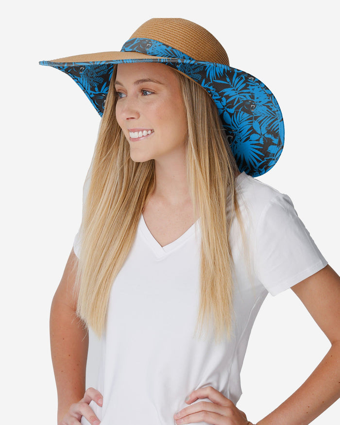 Carolina Panthers Womens Floral Straw Hat FOCO - FOCO.com