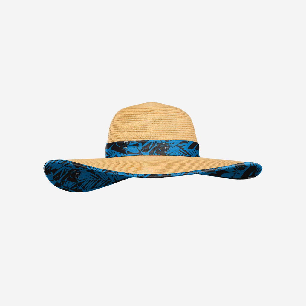 Carolina Panthers Womens Floral Straw Hat FOCO - FOCO.com