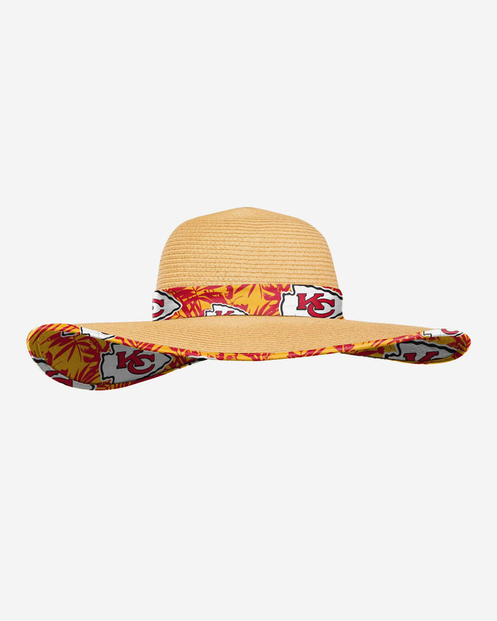 Kansas City Chiefs Womens Floral Straw Hat FOCO - FOCO.com