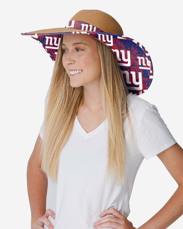 New York Giants Womens Floral Straw Hat FOCO - FOCO.com