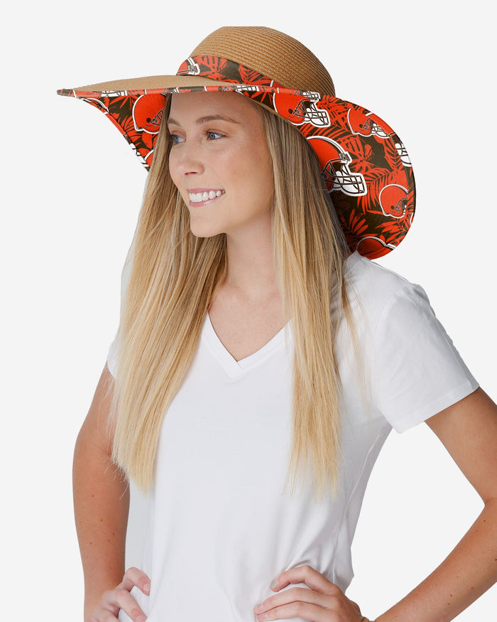 Cleveland Browns Womens Floral Straw Hat FOCO - FOCO.com