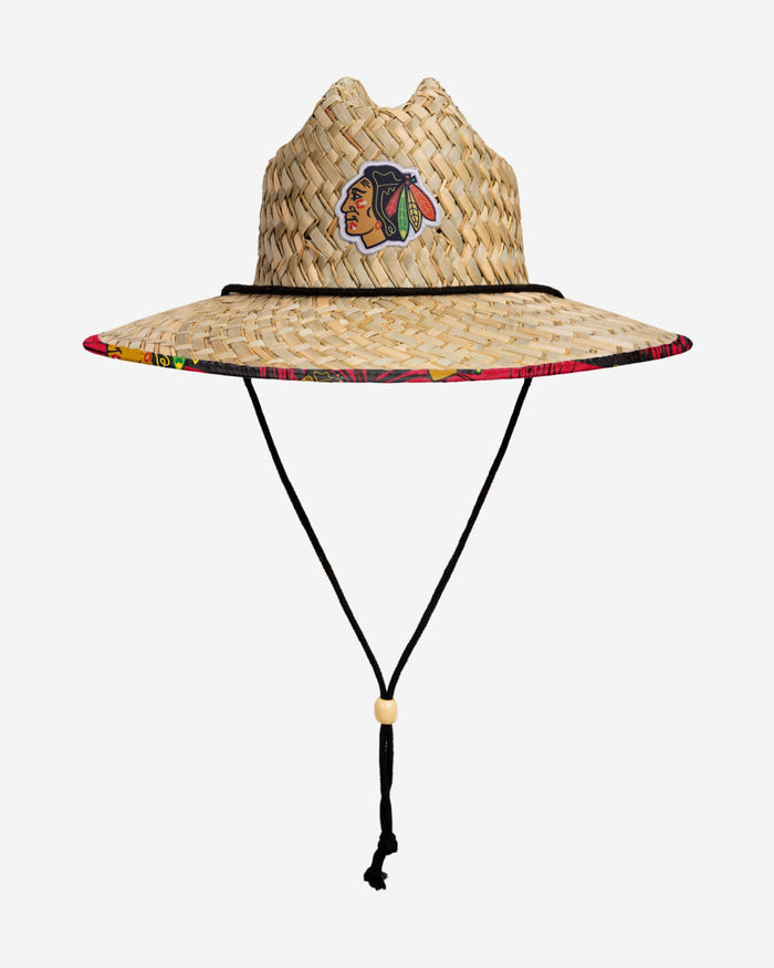 Chicago Blackhawks Floral Straw Hat FOCO - FOCO.com