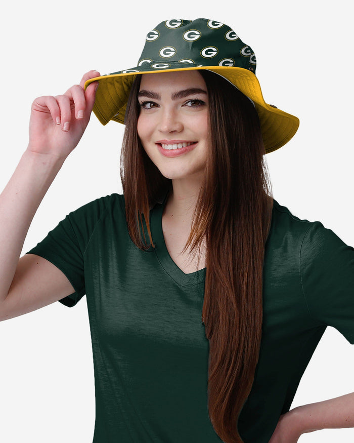 Green Bay Packers Womens Mini Print Hybrid Boonie Hat FOCO - FOCO.com