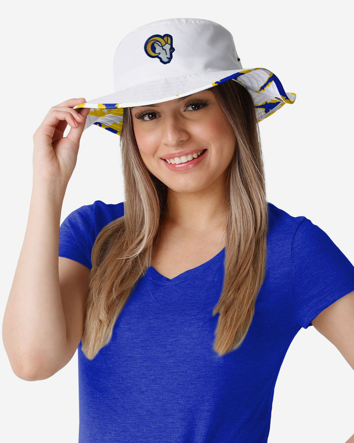 Los Angeles Rams Womens White Hybrid Boonie Hat FOCO - FOCO.com