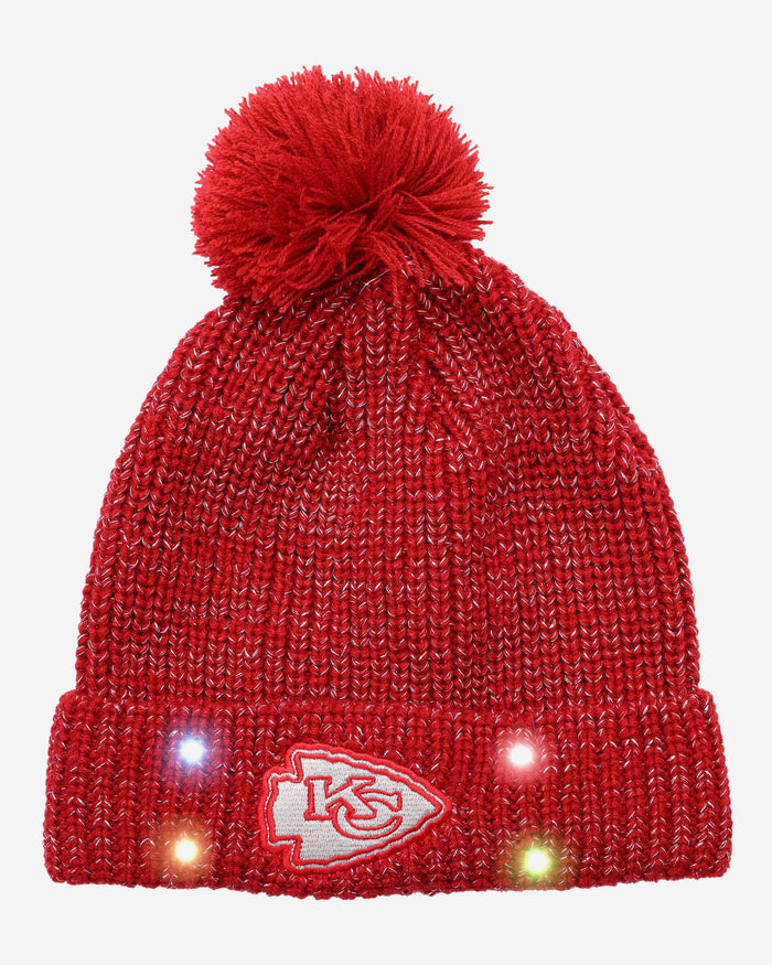 Kansas City Chiefs Womens Glitter Knit Light Up Beanie FOCO - FOCO.com
