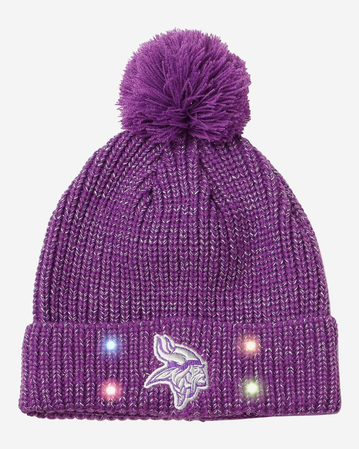 Minnesota Vikings Womens Glitter Knit Light Up Beanie FOCO - FOCO.com