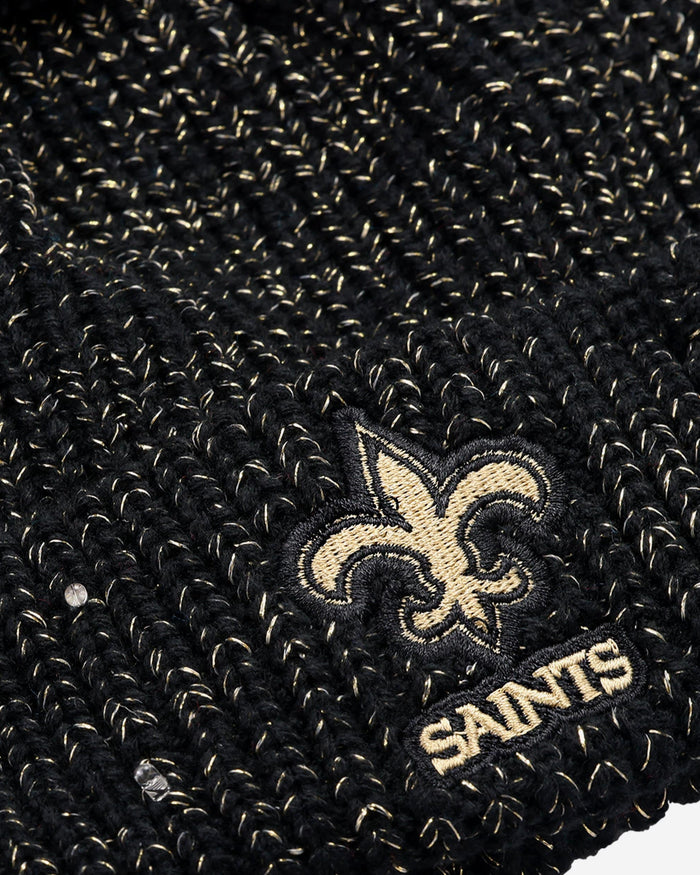 New Orleans Saints Womens Glitter Knit Light Up Beanie FOCO - FOCO.com