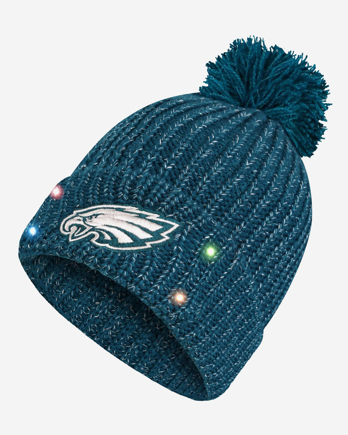 Philadelphia Eagles Womens Glitter Knit Light Up Beanie FOCO - FOCO.com