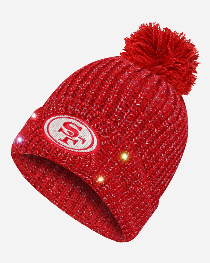 San Francisco 49ers Womens Glitter Knit Light Up Beanie FOCO - FOCO.com