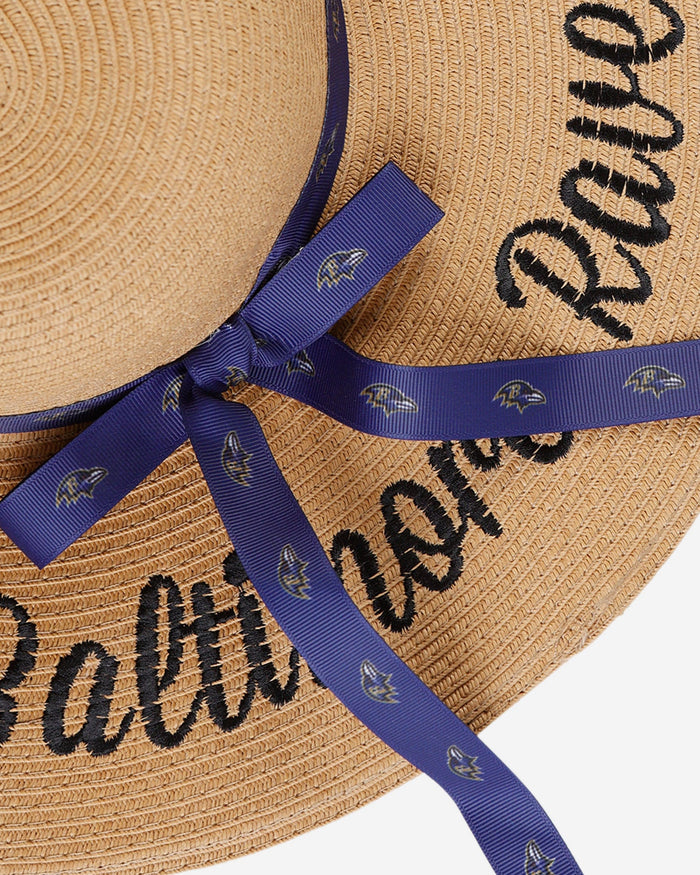 Baltimore Ravens Womens Wordmark Beach Straw Hat FOCO - FOCO.com