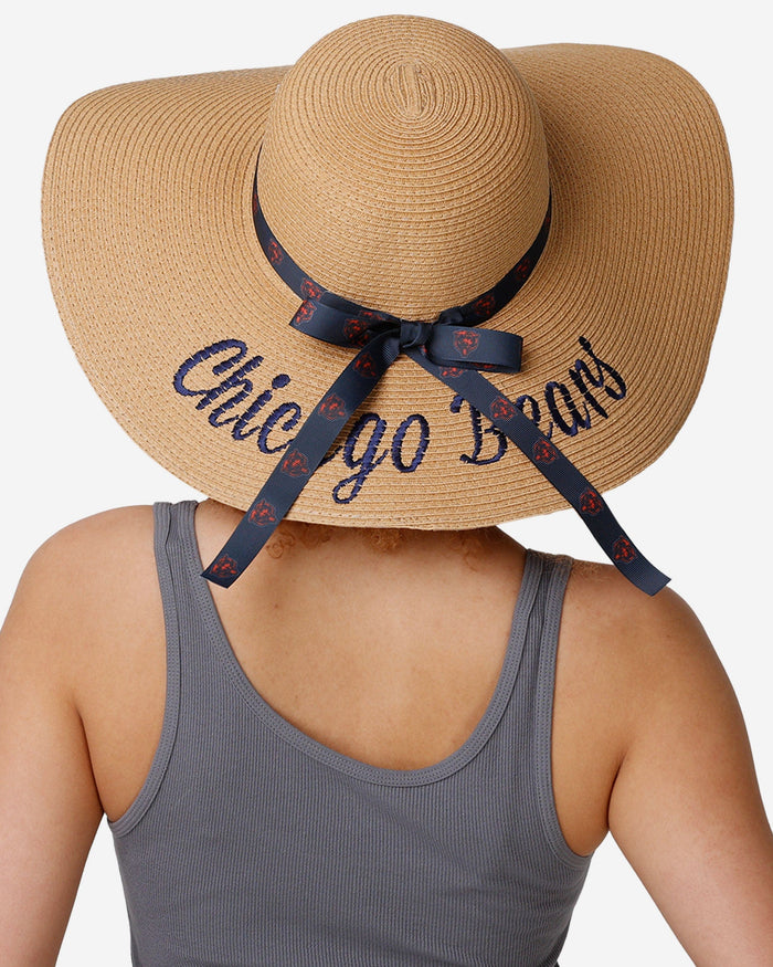 Chicago Bears Womens Wordmark Beach Straw Hat FOCO - FOCO.com