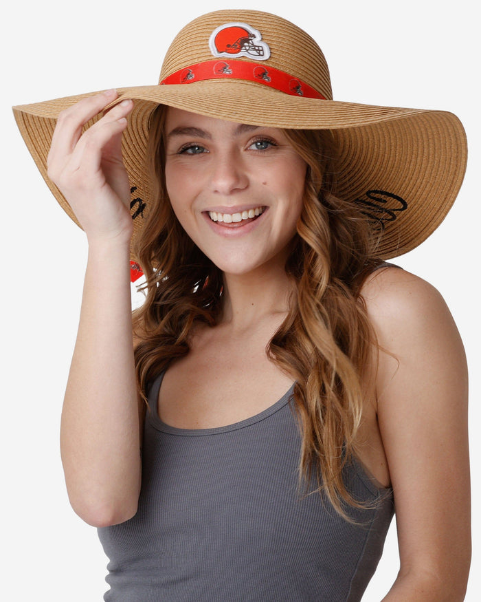 Cleveland Browns Womens Wordmark Beach Straw Hat FOCO - FOCO.com