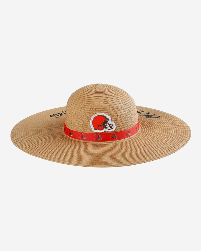 Cleveland Browns Womens Wordmark Beach Straw Hat FOCO - FOCO.com