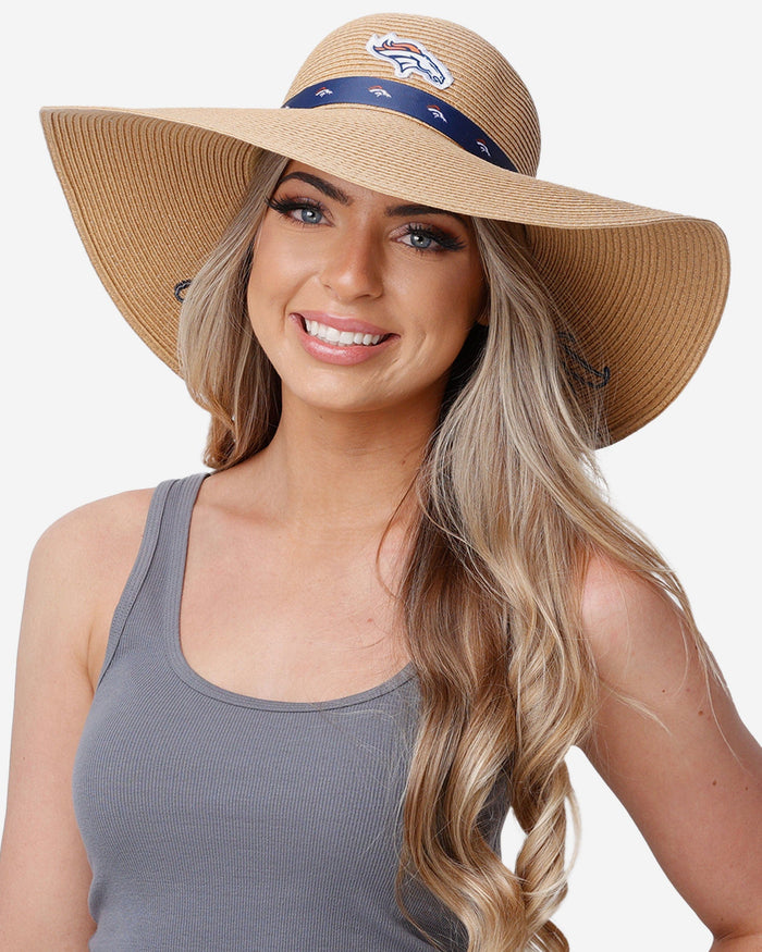 Denver Broncos Womens Wordmark Beach Straw Hat FOCO - FOCO.com