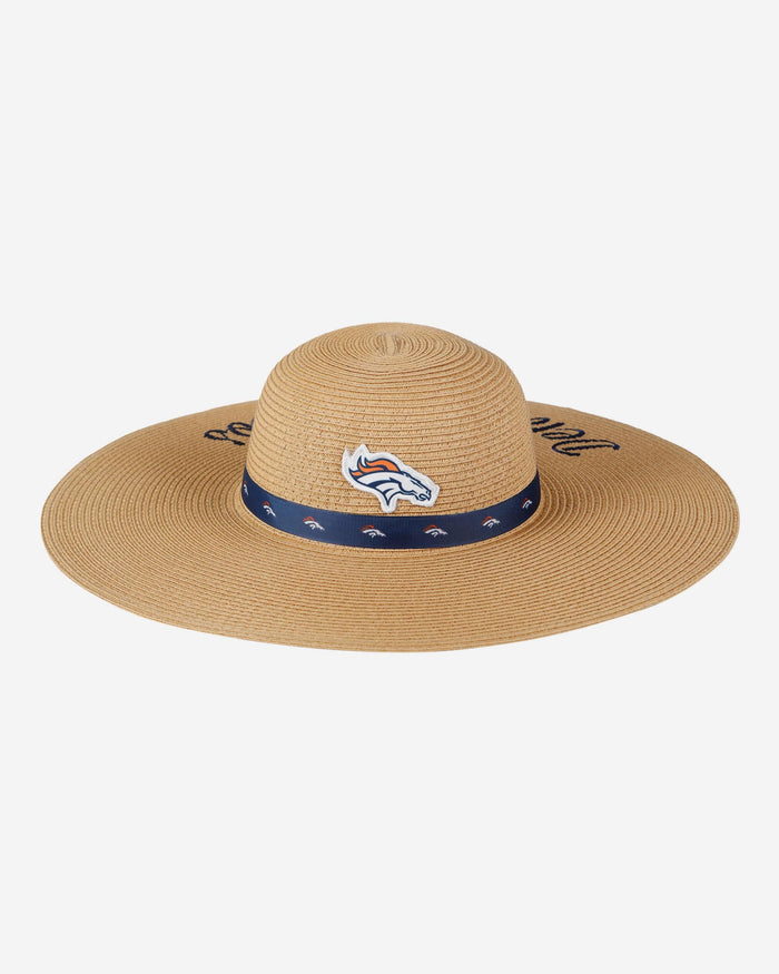 Denver Broncos Womens Wordmark Beach Straw Hat FOCO - FOCO.com