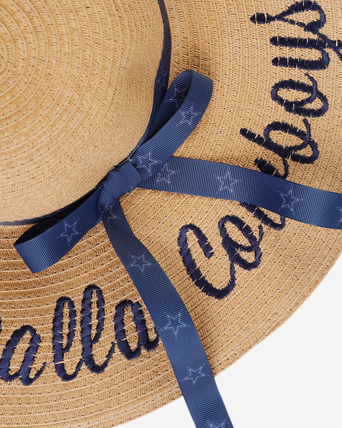 Dallas Cowboys Womens Wordmark Beach Straw Hat FOCO - FOCO.com