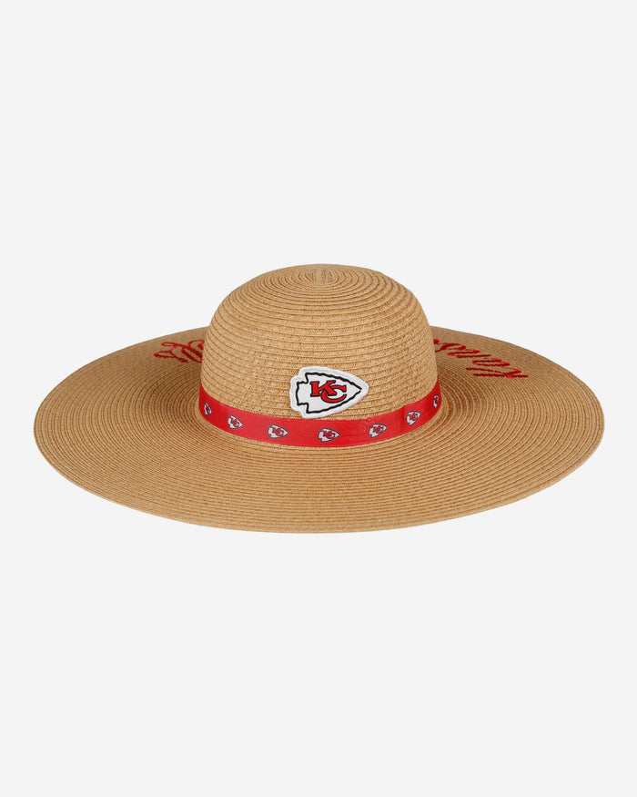 Kansas City Chiefs Womens Wordmark Beach Straw Hat FOCO - FOCO.com