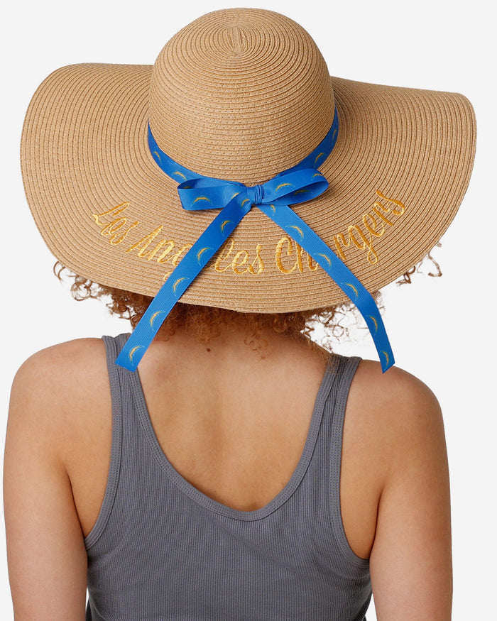 Los Angeles Chargers Womens Wordmark Beach Straw Hat FOCO - FOCO.com